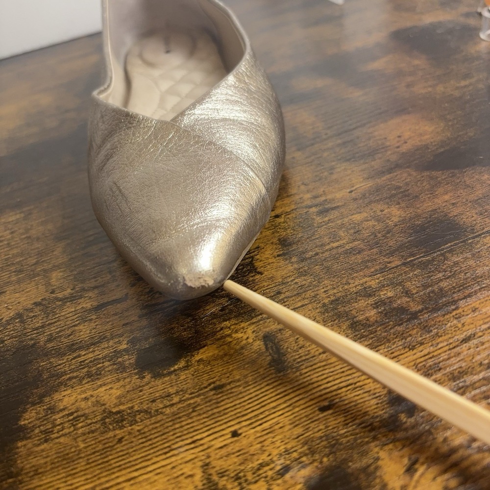 Birdies Goldfinch Leather Flats Womens 7.5 Champagne Metallic Gold Classic - Picture 10 of 11